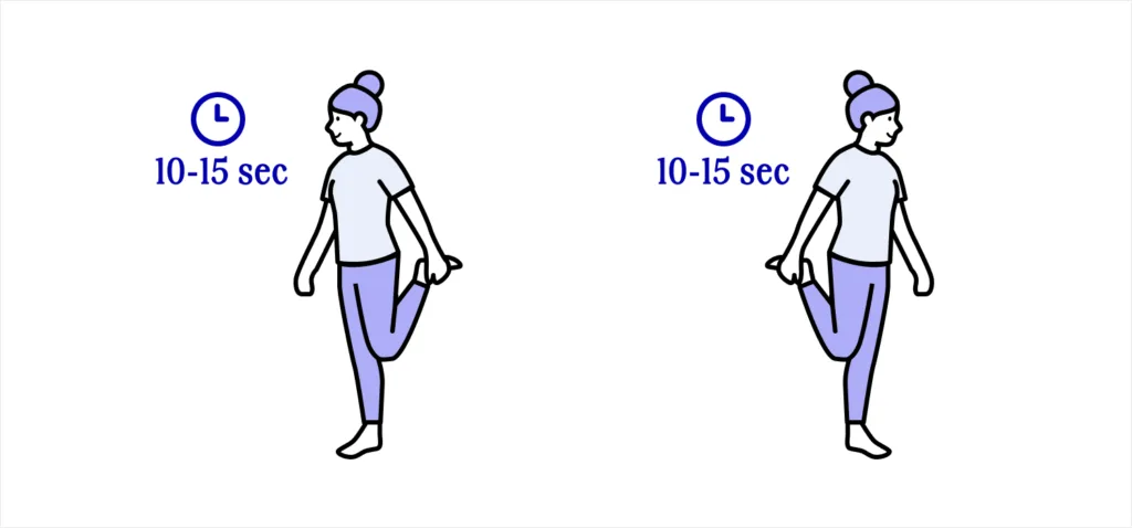 illustration - étirement des quadriceps